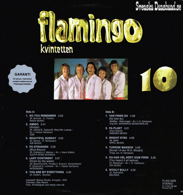 FLAMINGOKVINTETTEN LP (1979) "Flamingokvintetten 10" B