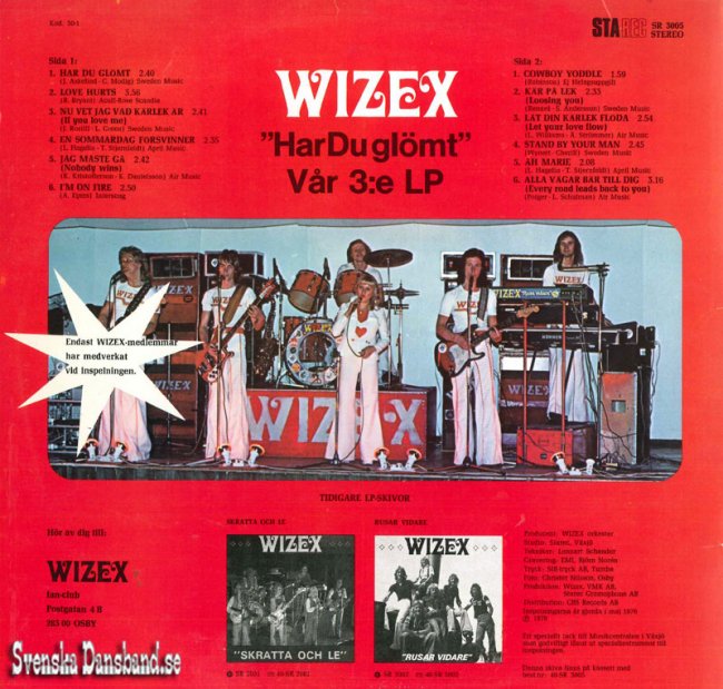 WIZEX LP (1976) "Har du glmt" B