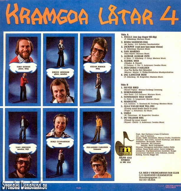 VIKINGARNA LP (1977) "Kramgoa låtar 4" B