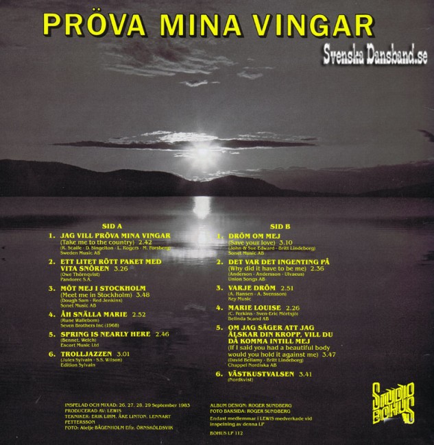 LEWIS LP (1983) "Prva mina vingar" B